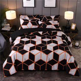 Bedding Sets Nordic 3D Geometric Cubic Bed Linens Set Pillowcase Digital Printing Bedclothes Duvet Cover Adults Boys Full