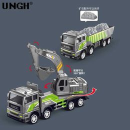 Diecast Model Cars UNGH 4-piece/set engineering excavator mixer truck tank car alloy die-casting car baby toy S2452744