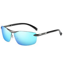 Men's Brand Designer Riding Sunglasses Men's Anti-Glare Polarised Sunglasses Men's Half Frame Colour Sunglasses Driver Gl 342G