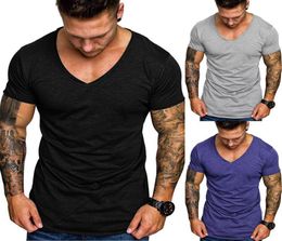 t shirts Tank Fashion Men Summer Slim Fit Patchwork Pocket Short Sleeved Top Permeability Outdoor Sport Vneck TShirts3251656