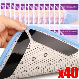 Bath Mats 40/8x Carpet Non-slip Sticker Reusable Washable Anti Curling Patch Fixed Stickers Floor Rug Mat Tape Gripper Corner Pad