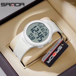 Orologi da polso Sanda 2151 MicroController di grandi dimensioni Watch Electronic Watch Night Light Auroproof versione coreana maschile maschile e donne