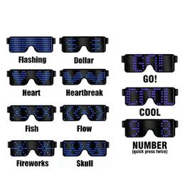 Led Rave Toy LED glasses chemical Colour charging display glasses exclusive nightclub DJ holiday New Year party luminous toy gifts d240527