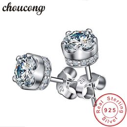 choucong New Women Crown earrings Diamond 925 Sterling Silver Party Wedding Stud Earrings for women fashion Jewellery 277s
