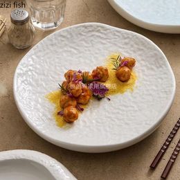 Plates Creative Irregular Ceramic Dinner Plate Dessert Snack Sushi Spaghetti Restaurant Specialty Tableware