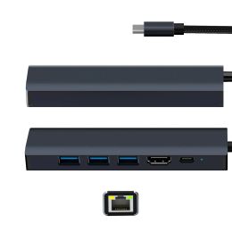 USB C Hub, UtechSmart USB C Ethernet Multiport Adapter, 6 In 1 USB C to HDMI Dock Compatible for Macbook Pro/Air, Chromebook