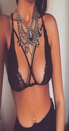 Whole2016 Women Boho Translucent Underwear Sheer Lace Lingerie Crop Top Sport whole bralette brassiere2477862