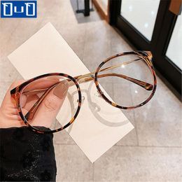 Sunglasses Qutzzmnd Vintage Anti-Blue Light Glasses Frame Women Men Fashion Round Big Size Metal Optical Spectacle Eyeglass Computer Gl 297E