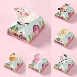 Gift Wrap 12pcs Farm Theme Paper Candy Cake Cookie Box Cartoon Animal Packaging Bag Birthday Wedding Decor Party Supplies Baby Shower