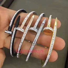 Designer Screw Bangle Bracelet Nails Love Fashion Luxury Jewelrys Carer Original Trendy 18K Gold Diamond for Women Men Nail Bracelets Silver Jewelry Bracelet RYB2