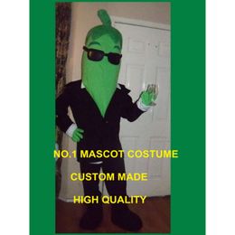 Cool Mr Green Chile Mascot Costume Adult Vegetable Theme Anime Fancy Dress hot pepper chilli mascotte carnival kits 1710 Mascot Costumes