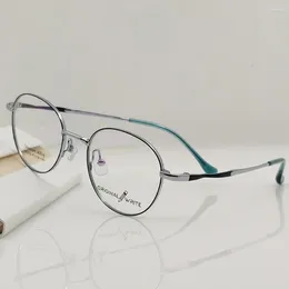 Sunglasses Frames Round Titanium Alloy Women Glasses Light Top Quality Men Frame High-End Original Write Designer Eyeglasses