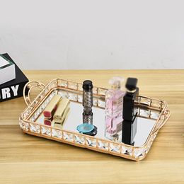 Party Decoration Square Crystal Tray Cosmetics Storage Pallet Plate Fruit Container Home Wedding 1Pc