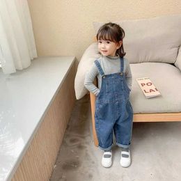 Overalls Rompers 2017 Summer Denim Baby Girls and Mens Solid Jeans jumpsuit pocket lace casual loose jumpsuit blue jacket WX5.26