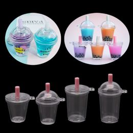 Jewellery Components 10Pcs Mini Frappuccino Cup Coffee Cup Dollhouse Miniature Simulation Plastic Cake Cream Cups Keychain Making 2325