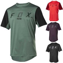 Cycling Shirts Tops 2023 Short Sleeve Downhill T Shirt Mens FOX Ride Racing Bicycle Cycling Shirt DH Camiseta Mtb Enduro Road Mountain Bike Jersey