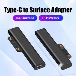 Type-c Female to Microsoft Surface Adapter PD Fast Charging Adapter15V 3A Magnetic Charger Adapter Tablet Plug Converter