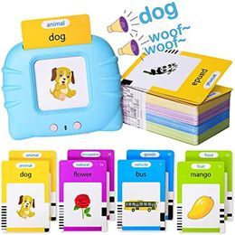 Talking Flash Cards Early Educational Toys Baby Boys Girls Preschool Learning Reading Machine Interactive Gift 240524