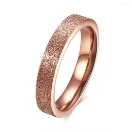 With Side Stones 2024 Fashion Simple Rose Gold Colour Ring For Women Anti-allergy Wedding Band Rings Titanium Steel Fine Jewellery