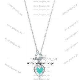 Collane tiffanyjewelry collane a ciondolo femminile gioiello squisito classico ufficiale Co Blue cuore designer di qualità di lusso Bracciale Tiffanyjewelry 5618