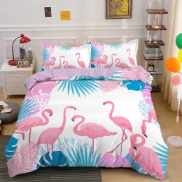 3D Animal Flamingo Printed Bedding Sets Single Double Queen King Size Duvet Covers