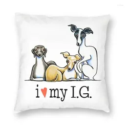 Pillow Vibrant I Love My Italian Greyhound Square Case Decoration 3D Double-sided Funny Pet Dog Cover For Living Room