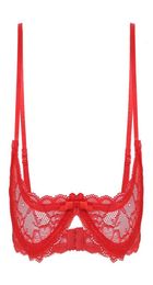 Bras Womens Exotic Lingerie See Through Sheer Lace Brassiere Adjustable Spaghetti Shoulder Straps 14 Cups Push Up Underwire Bra T8316744
