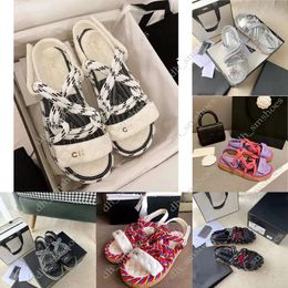 Designer Sandalen Neue Luxusdesigner Sandalen Frau Schuhe Kanal geflochtene Seilplattform mit traditioneller lässiger Gladiator Modemarke Slide Women Shoes Box 2024