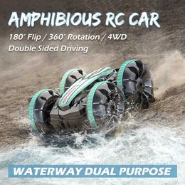 Electric/RC Car Electric/RC Car Amphibious remote-controlled car RC stunt car double-sided flip driving drift Rc car outdoor toys childrens gifts WX5.26
