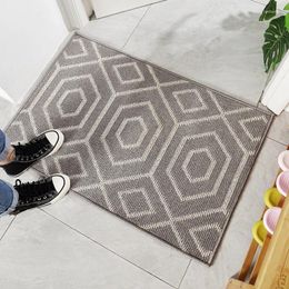 Carpets Geometry Pattern Hard-Wearing Doorway Floor Carpet Water Absorbent Hallway Anti-Slip Bath Mat Decorative Washable Bathroom Mats