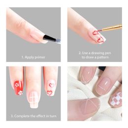 1PCS Double Head French Stripe Nail Art Dual End Ultra-thin Line Drawing Detailing Pen UV Gel Painting Brushes Manicure Tools