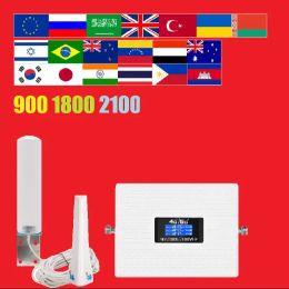 B8 B3 B1 900 1800 2100 Tri-Band 3G 4G LTE FDD UMTS Signal Booster Repeater 4G Signal Amplifier with Omni 360 Antenna Fullset