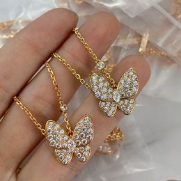 Necklaces woman Designer Pendant Necklaces for women Luxury necklaces Gold diamond butterfly necklace High edition beautiful temperament necklace jewelry