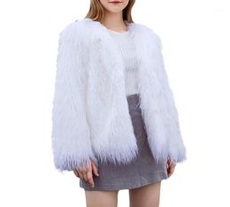 Plus Size Faux Fur Coat Women Winter Fur Jacket White Vintage Plush Lady Warm Fluffy Jacket Coats Overcoat Womens Clothes 201915940559