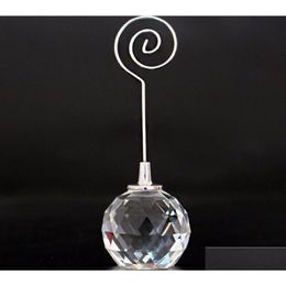 Party Decoration 10Pcs Crystal Diamond Ball Name Number Menu Table Place Card Holder Clip Wedding Reception Favour Drop Delivery Home Dhont