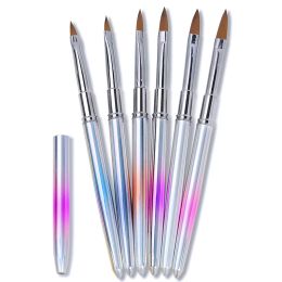 Acrylic Nail Brush Good Quality Nail Art Mink Brush For Liquid Powder Building Manicure Tool Metal Handle Brush Drawing Tools