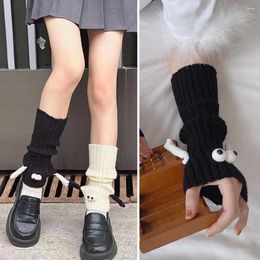 Women Socks Magnetic Winter Knit Long Fluffy Sock Goth Hand Legs Y2k Gothic Accessories In Legging Wa B4B0