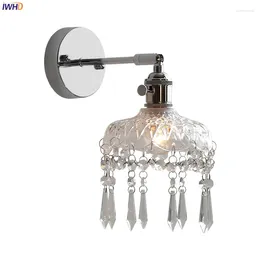 Wall Lamps IWHD Modern Crystal LED Light Sconce Silver Iron Metal With Socket Bedroom Stair Bar Living Room Beside Lamp Wandlamp