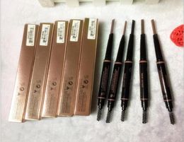 MAKEUP Eyebrow Enhancers Makeup Skinny Brow Pencil gold Double ended with eyebrow brush 5 Color EbonyMediumSoft Darkchocolate 7682661