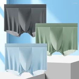 Underpants Men's Boxer Shorts Ice Silk Panties Seamless Sexy Underwear Men Male Ultra-thin Breathable Briefs