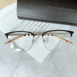 High-quality Star BE1332-D designer Eeybrow big-rim Men Glasses 56-17-145 contrasted plaid semi-rim for prescription glasses fullset ca 3145