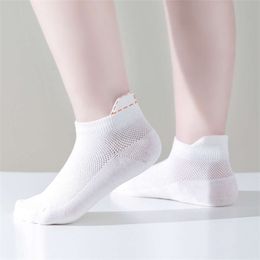 5Pairs/lot Baby Socks For Newborn Girls Boys 1-12 Years Summer Thin Children's Cotton Mesh Solid White Toddler Infant Sock 2024