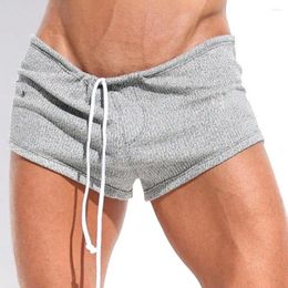 Men's Shorts Casual Design Men Elastic Waist With Adjustable Drawstring For Gym Running Solid Color Loose Fit
