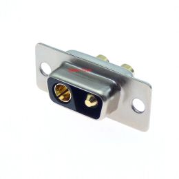 1PCS 2W2 2V2 30A 2 PIN Gold plated male female high current Connector D-SUB adapter solder type 2pin plug socket high power