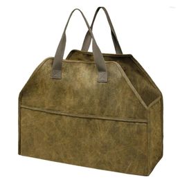 Storage Bags 50LB Log Holder Carrier Canvas Firewood Bag Durable Fire Wood Tote Outdoor Portable Organizer