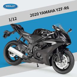 Cars Diecast Model Cars 2020 Yamaha YZF-R6 Die Cast Motorcycle Model Heavy Duty Travel Die Cast Motorcycle Alloy Toy Car Series Childrens B493 d240527