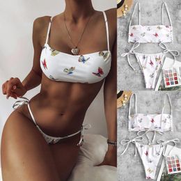 Women's Swimwear Swimsuit Women Bandage Bikini Set Bandeau Brazilian Push-Up Beachwear Swimwears Tankinis Beach Dress