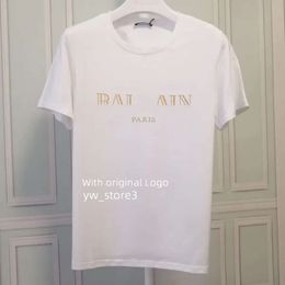 Balencigaa Shirt Designer Tshirt Women Men Clothing Black White T Shirts Fashion Print Sleeve Bal Gold Letter Man Summer Balencigaa Shirt Top High Quality e1f