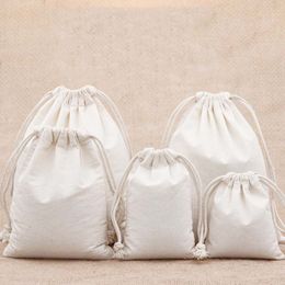 7x9 9x12 10x15 13x18 15x20cm cotton drawstring bag Small Muslin Bracelet Gifts Jewellery Packaging Bags Cute Drawstring Gift Bag & Pouche 239P