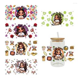 Window Stickers UV DTF Transfer Sticker Little Girl For The 16oz Libbey Glasses Wraps Bottles Cup Can DIY Waterproof Custom Decals D17102